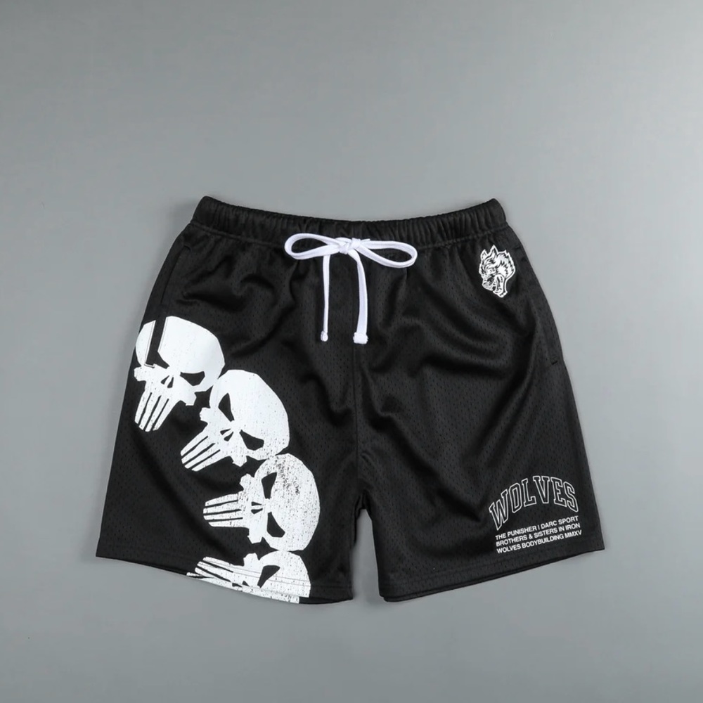 DARC SPORT X THE PUNISHER “PREPARE” MESH SHORTS SMALL RARE SOLD OUT
